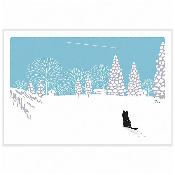 Carte Postale Chat - Magical Snow | Moshi Moshi Papeterie