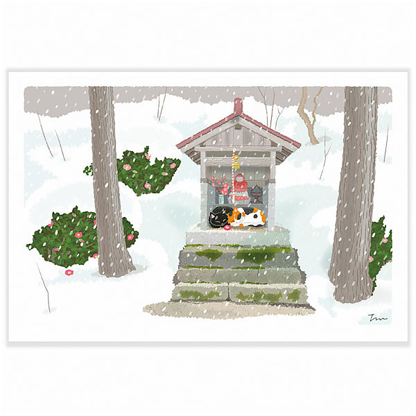 Carte Postale Chat - Happy Winter | Moshi Moshi Paris Japan