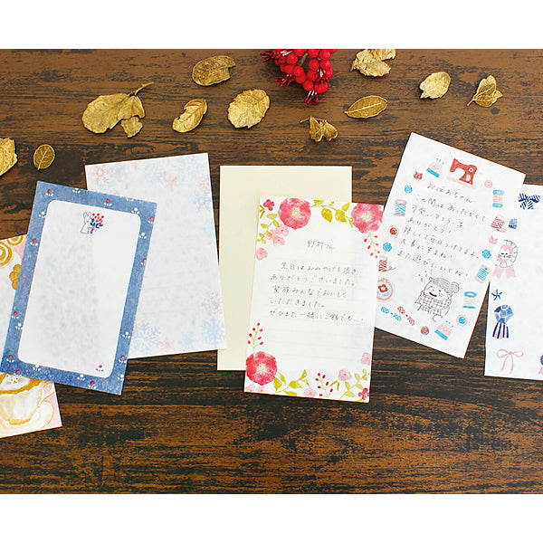 Papier Lettre & Enveloppe Mino - Flower | Moshi Moshi Papeterie 