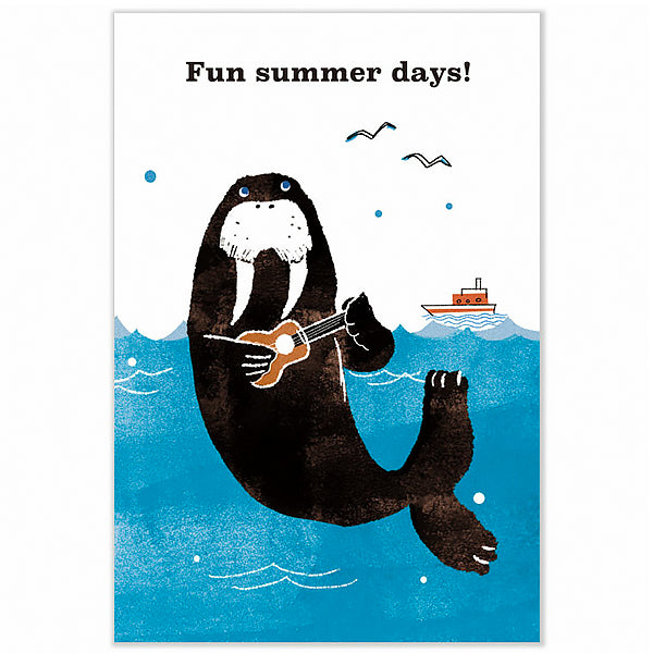 Carte Postale Phoque- Summer Holidays | Moshi Moshi Papeterie