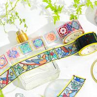 Clear Tape Stained Glass - Bird & Plant