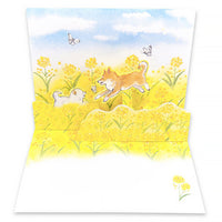 Carte Pop Up Shiba Champs De Colza - Japan | Moshi Moshi Paris