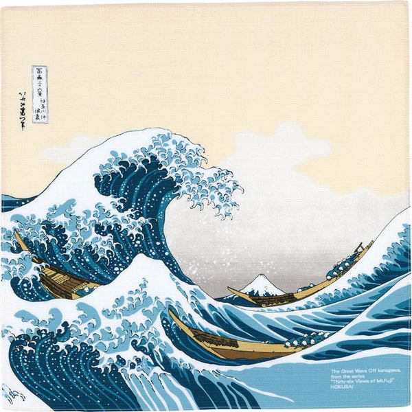 Furoshiki La Vague de Kanagawa - Hokusai, 48x48cm