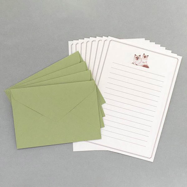 Papier Lettre & Enveloppe Mino - Chat Birman | Moshi Moshi Paris
