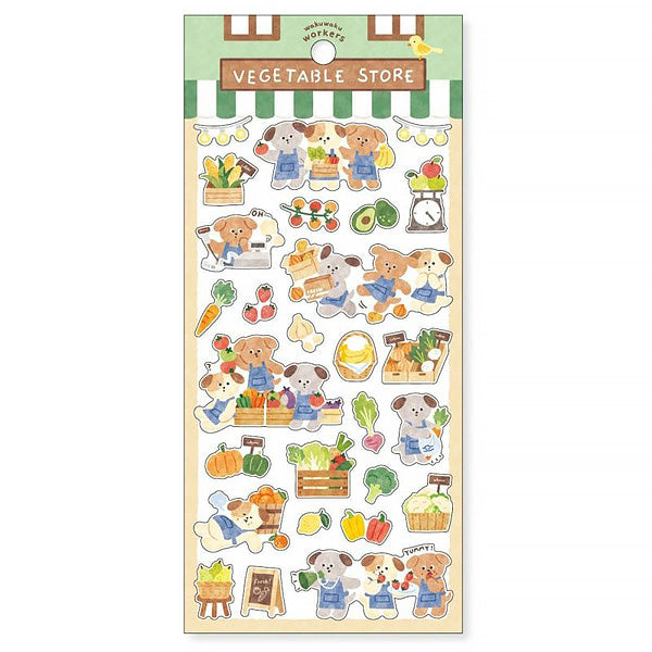 Stickers Waku Waku Workers - Vegetable Store | Moshi Moshi Paris