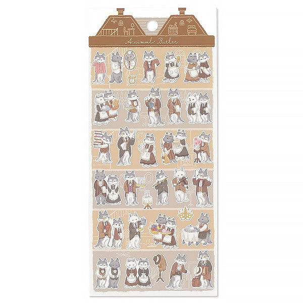 Stickers Animal Butler - Wolf | Moshi Moshi Papeterie