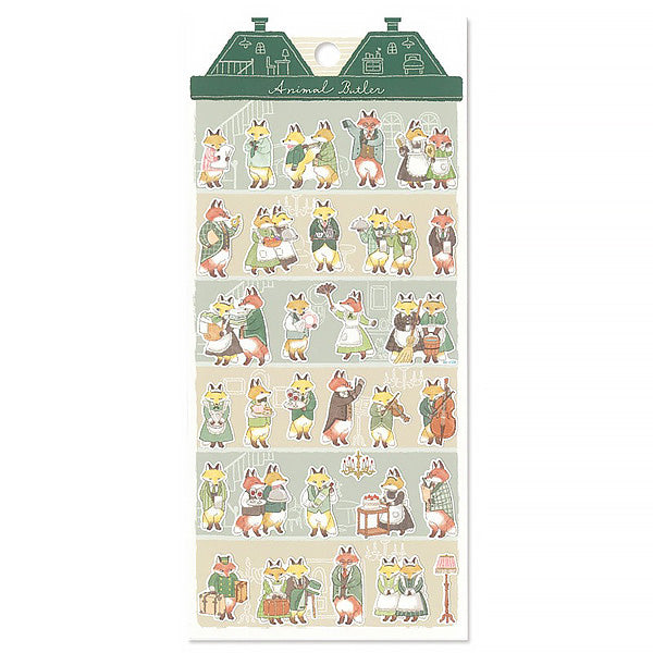 Stickers Animal Butler - Fox| Moshi Moshi Papeterie