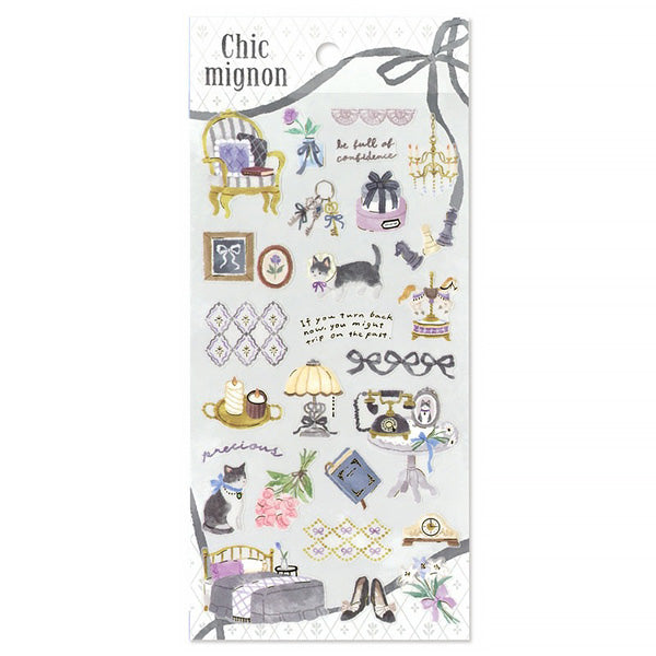 Stickers Chic Mignon Chat - Papeterie Japonaise | Moshi Moshi 
