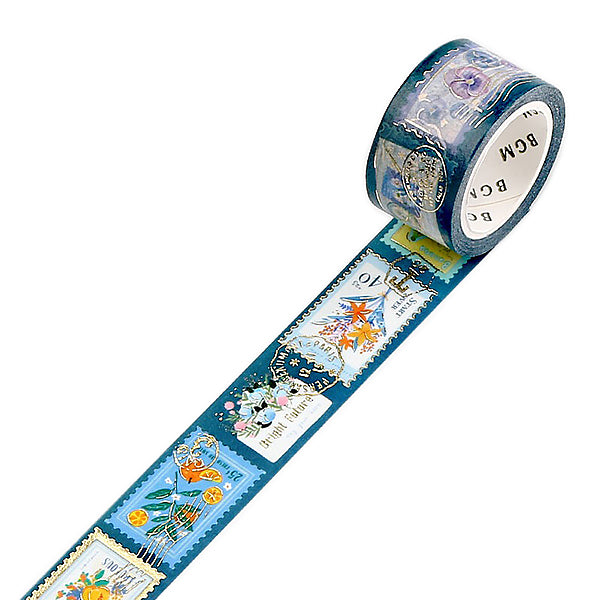 Washi Tape Post Office - Plant Blue | Moshi Moshi Paris