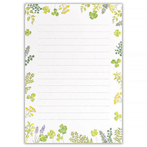 Papier Lettre Japonais - Flower Green | Moshi Moshi Paris