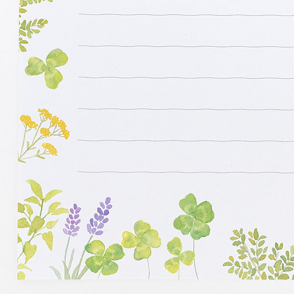 Papier Lettre Japonais - Flower Green | Moshi Moshi Paris