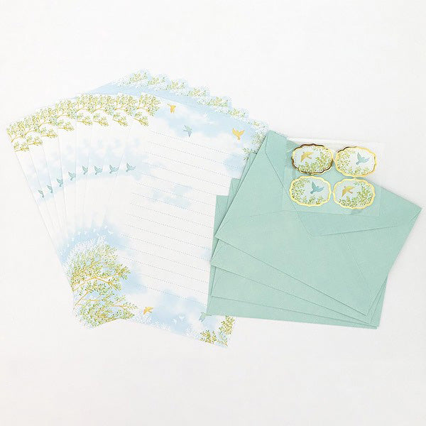 Papier Lettre & Enveloppe Japonais - Boomy Birds | Moshi Moshi Paris