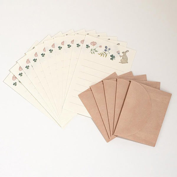 Mini Papier Lettre & Enveloppe Michikusa - Rabbit | Moshi Moshi Paris