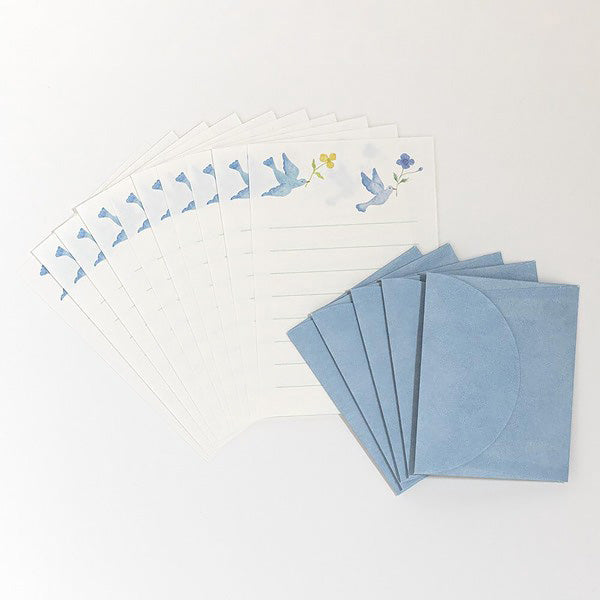 Mini Papier Lettre & Enveloppe Japonais - Birds | Moshi Moshi Paris