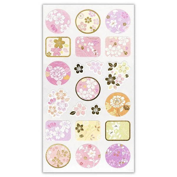 Stickers Seal Kimono - Flowers & Grass | Moshi Moshi Paris Japan