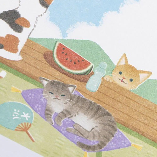 Carte Postale Chat - Summer Cat | Moshi Moshi Papeterie Kawaii