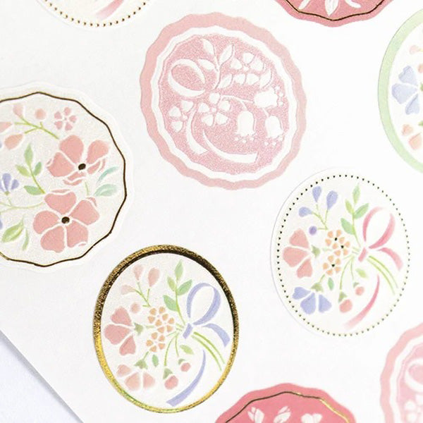 Stickers Seal Kimono - Large Flower | Moshi Moshi Papeterie Japonaise