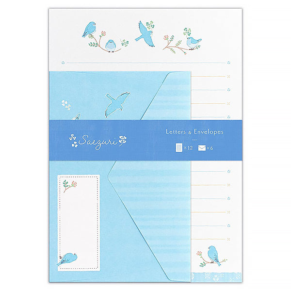 Papier Lettre & Enveloppe Birds - Papier Japonais | Moshi Moshi Paris