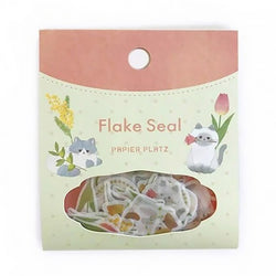 Stickers Japonais Yoko Cat - Flowers | Moshi Moshi Papeterie