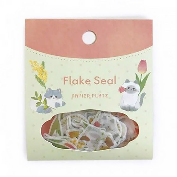 Stickers Japonais Yoko Cat - Flowers | Moshi Moshi Papeterie