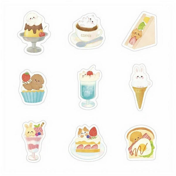 Stickers Box Yoko Cat - Cake | Moshi Moshi Papeterie