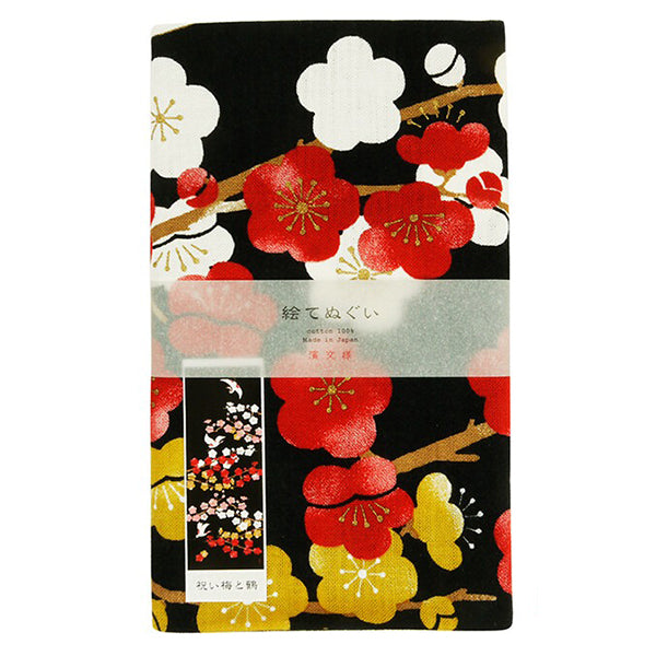 Tenugui Grue & Fleur de Prunier - Déco Japonaise | Moshi Moshi Paris