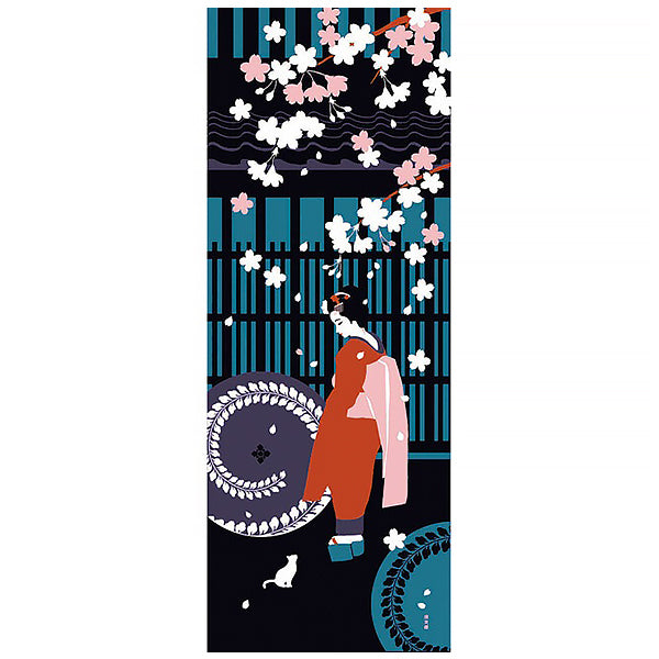 Tenugui Geisha Sakura - Made in Japan | Moshi Moshi Paris Boutique