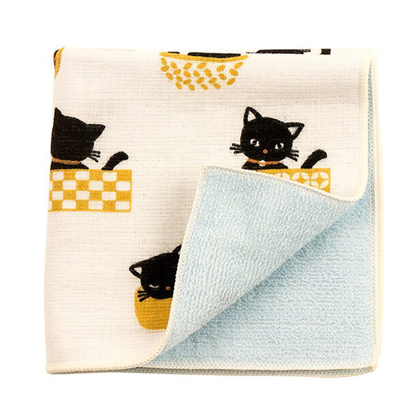 Serviette Japonaise Chat Noir - Made in Japan | Moshi Moshi Paris