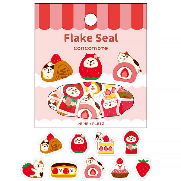 Stickers Concombre Chat - Strawberry | Moshi Moshi Papeterie Japonaise