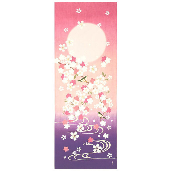 Tenugui Fleur de Cerisier & Rossignol - Déco Japonaise | Moshi Moshi 