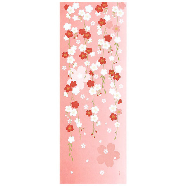 Tenugui Weeping Cherry Blossom - Déco Japonaise | Moshi Moshi Boutique