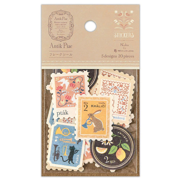 Stickers Timbre Antique - Lapin | Moshi Moshi Papeterie Japonaise