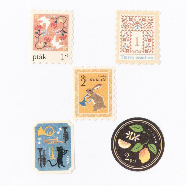 Stickers Timbre Antique - Lapin | Moshi Moshi Papeterie Japonaise