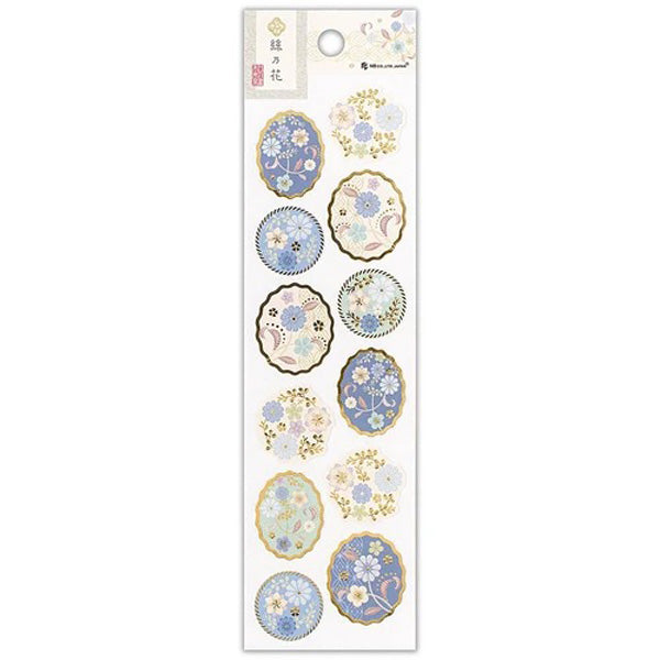 Stickers Glossy Seal - Fleur Bleue | Moshi Moshi Papeterie