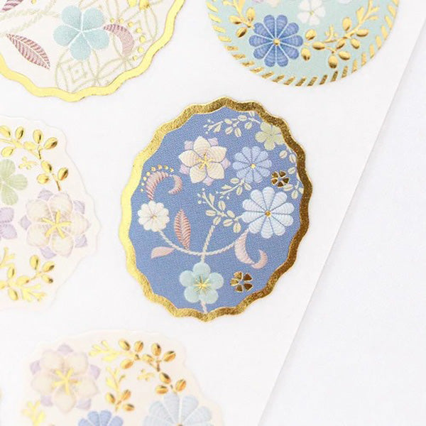 Stickers Glossy Seal - Fleur Bleue | Moshi Moshi Papeterie