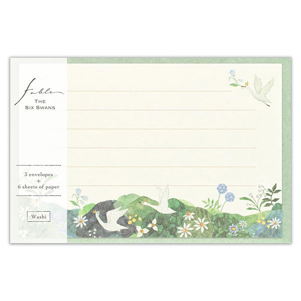  Papier Lettre & Enveloppe Fairy Tale - Six Swans | Moshi Moshi Paris