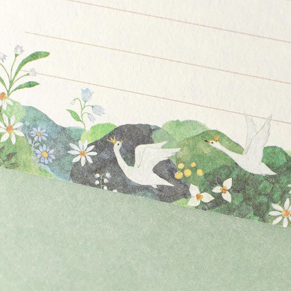  Papier Lettre & Enveloppe Fairy Tale - Six Swans | Moshi Moshi Paris
