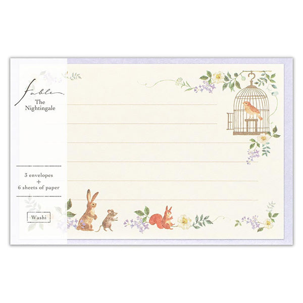 Papier Lettre & Enveloppe Fairy Tale - Nightingale | Moshi Moshi Paris