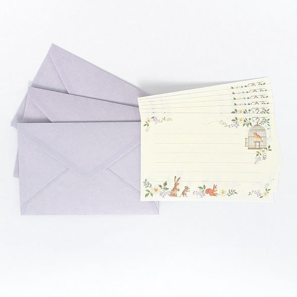 Papier Lettre & Enveloppe Fairy Tale - Nightingale | Moshi Moshi Paris