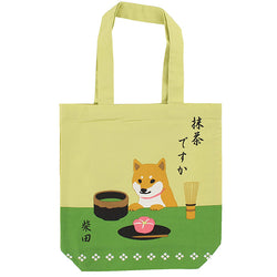 Tote Bag Shiba Inu - Matcha | Moshi Moshi Boutique Paris Japan
