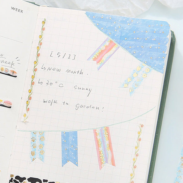 Washi Tape Rainbow - White Bird | Moshi Moshi Papeterie