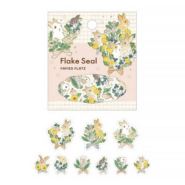 Stickers Japonais - Rabbit Bouquet Of Flower | Moshi Moshi Paris