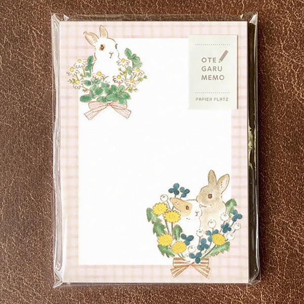 Memo Pad Kawaii - Rabbit Flower | Moshi Moshi Papeterie