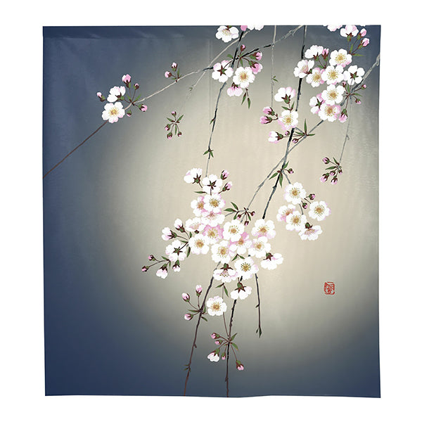 Noren Evening Sakura Moon - Déco Japonaise | Moshi Moshi Boutique