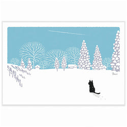 Carte Postale Chat - Magical Snow | Moshi Moshi Papeterie