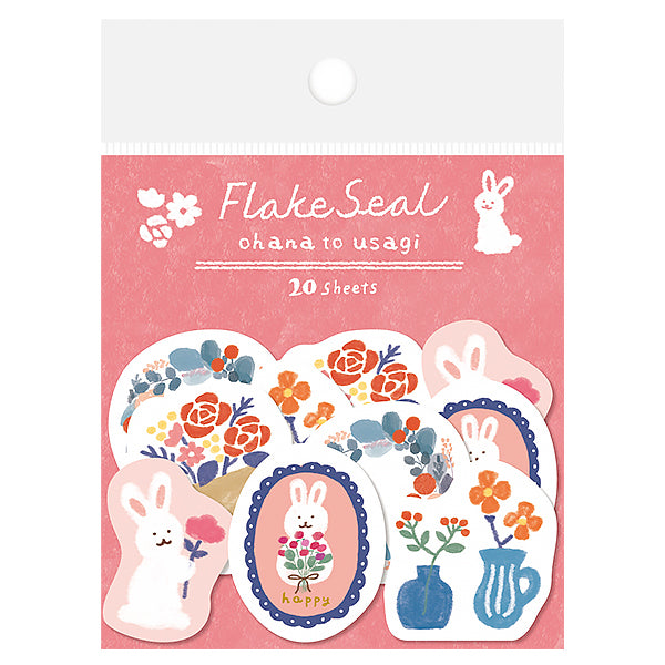 Stickers Box Japonais - Rabbit & Flower | Moshi Moshi Papeterie