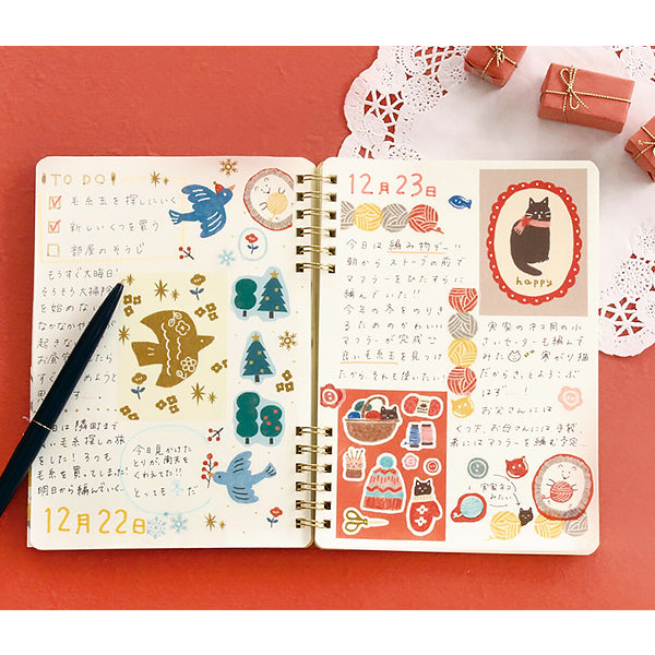 Stickers Box Deco Seal - Rabbit Flower | Moshi Moshi Papeterie