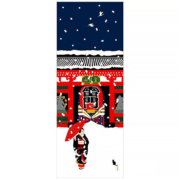 Tenugui Asakusa Snow - Déco Japonaise | Moshi Moshi Paris
