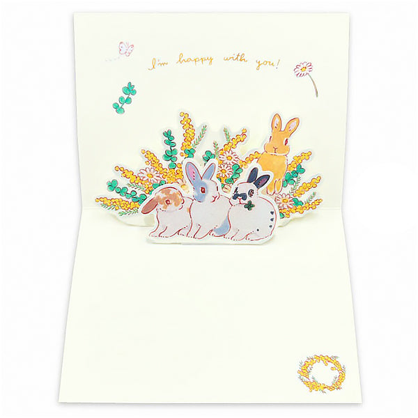 Carte Pop Up Usagi Flower - I'm Happy with You | Moshi Moshi Paris
