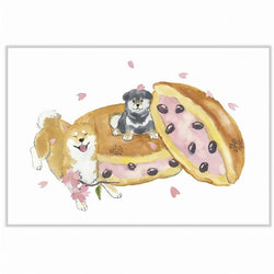 Carte de Vœux Shiba - Sakura Dorayaki | Moshi Moshi Paris